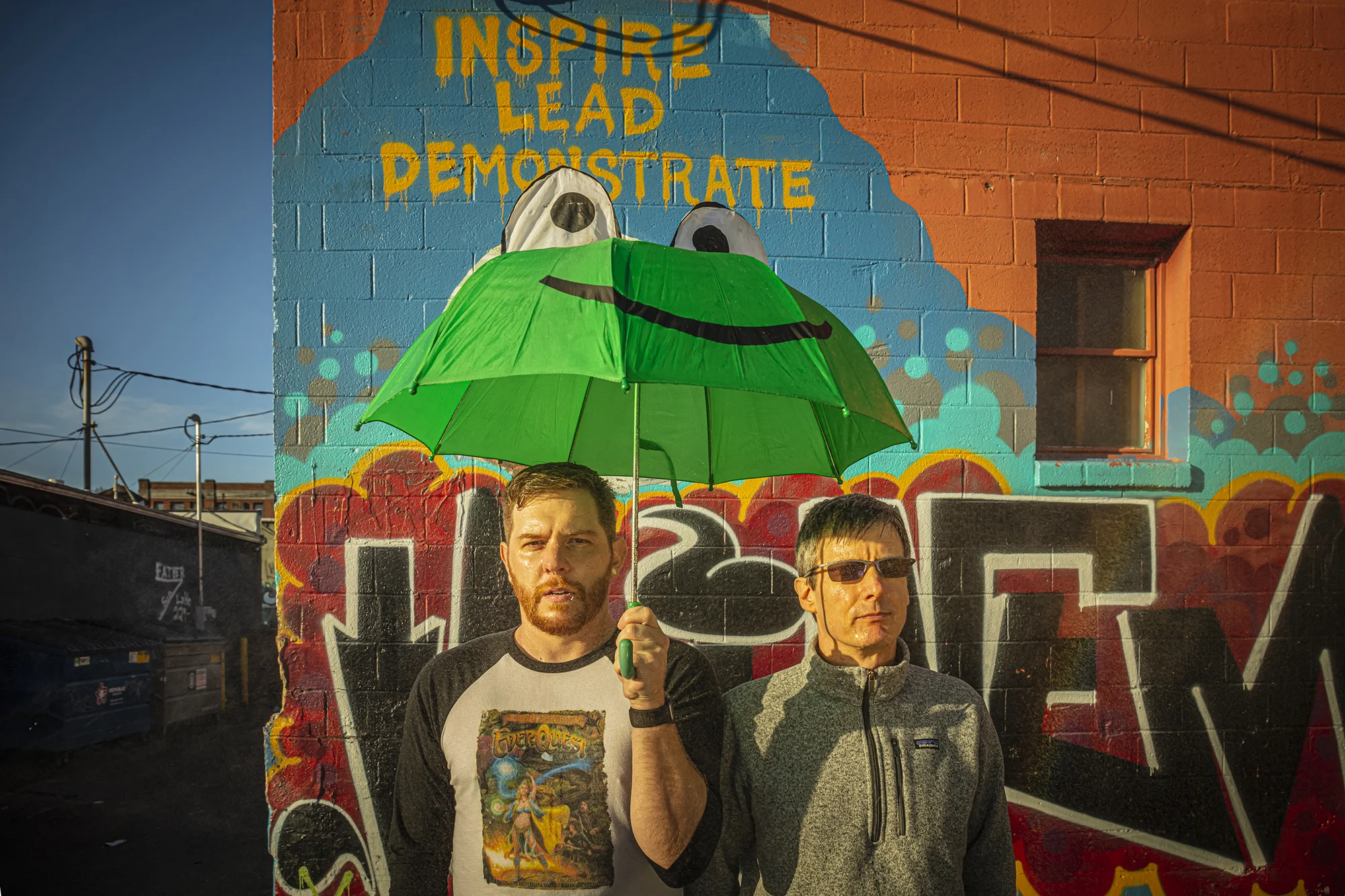 Our founders caught in an isolated rain storm